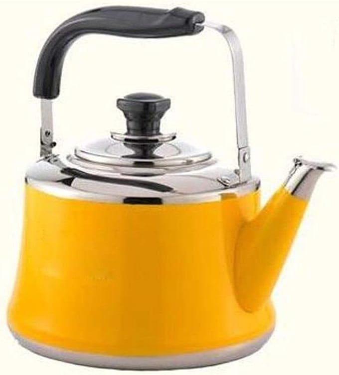 Waterkoker - Kookpan Fluitketel - Water Koken - Universeel Geschikt - 4L Capaciteit - Geel
