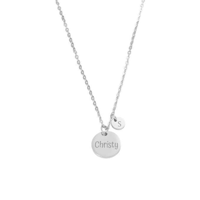 Ketting met Naam en 1 Initiaal Zilver