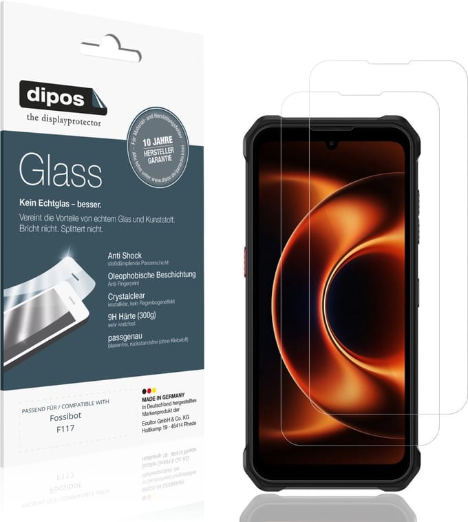 dipos – 2x Pantserfolie geschikt voor Fossibot F117 | 9H Screenprotector