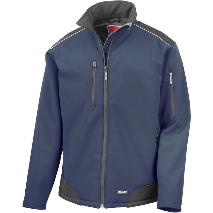 Result Ripstop Soft Shell Workwear Jacket With Cordura Panels RT124 - Navy/Black - XL