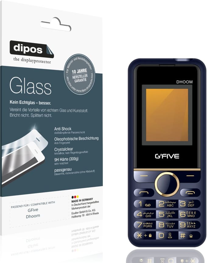 dipos – 2x Pantserfolie geschikt voor GFive Dhoom | 9H Screenprotector