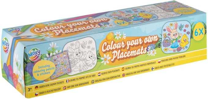 Creative Craft Group - Placemats Coloring Easter with Colored Pencils & Stickers 6 pcs.