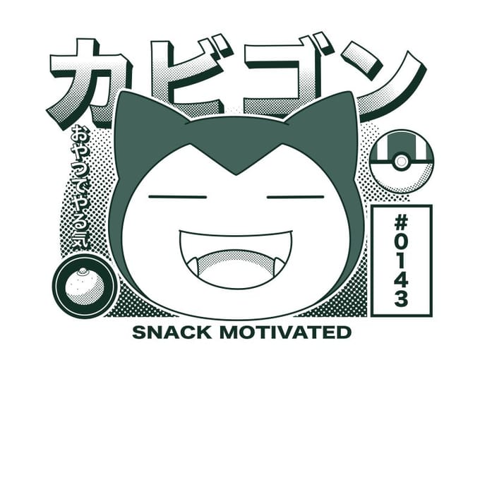 Pokémon Snorlax I'm Hungry T-Shirt - White - S