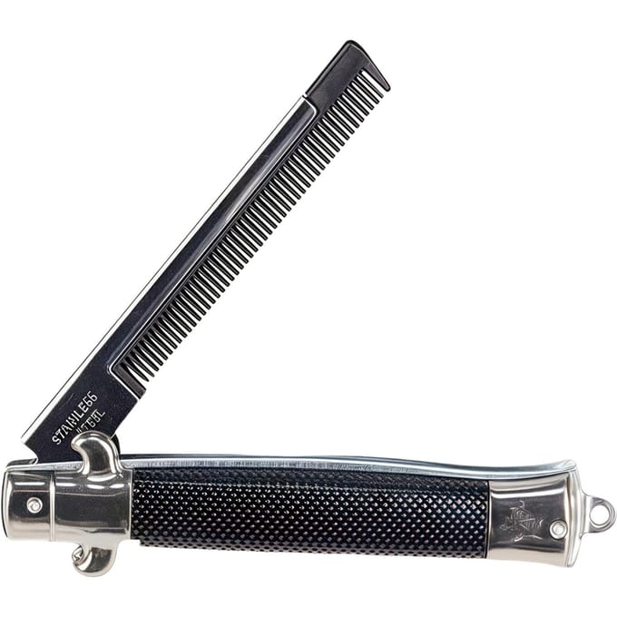 Peigne de Coiffage pour Hommes à Dents Fines Double Usage - Peigne Pliable noir