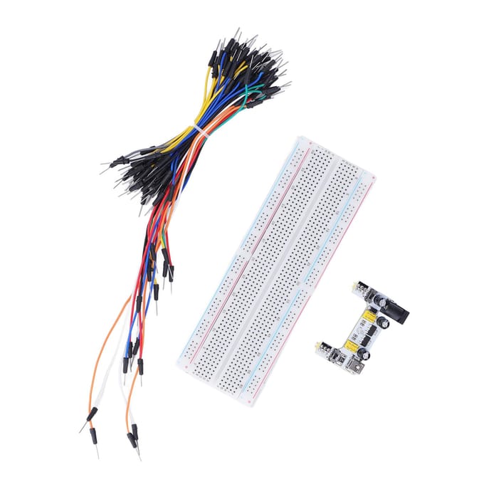 Kit Platine d'Essai Électrique 830 Points de Connexion pour Débutant avec Alimentation Câbles Jumper 12V
