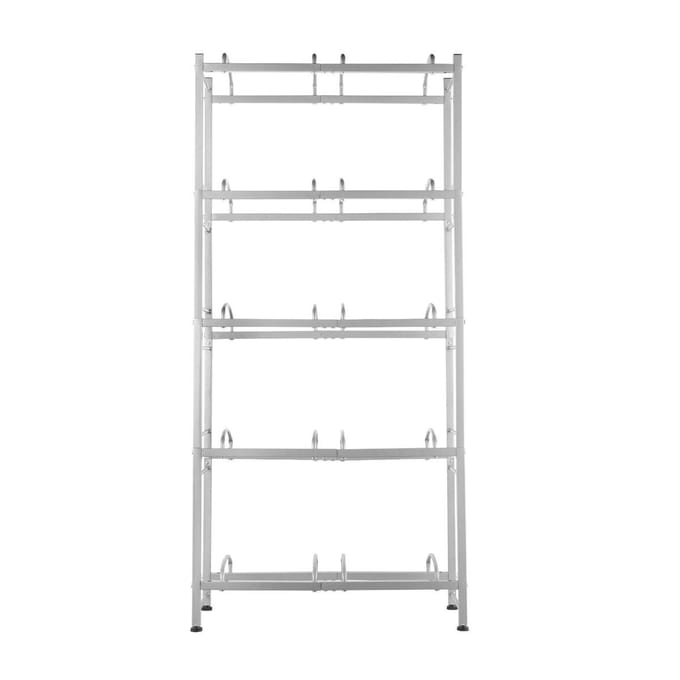 Support pour cruches d'eau à 5 niveaux Double rangée Porte-cruches d'eau 10 Bouteilles Gris Argenté