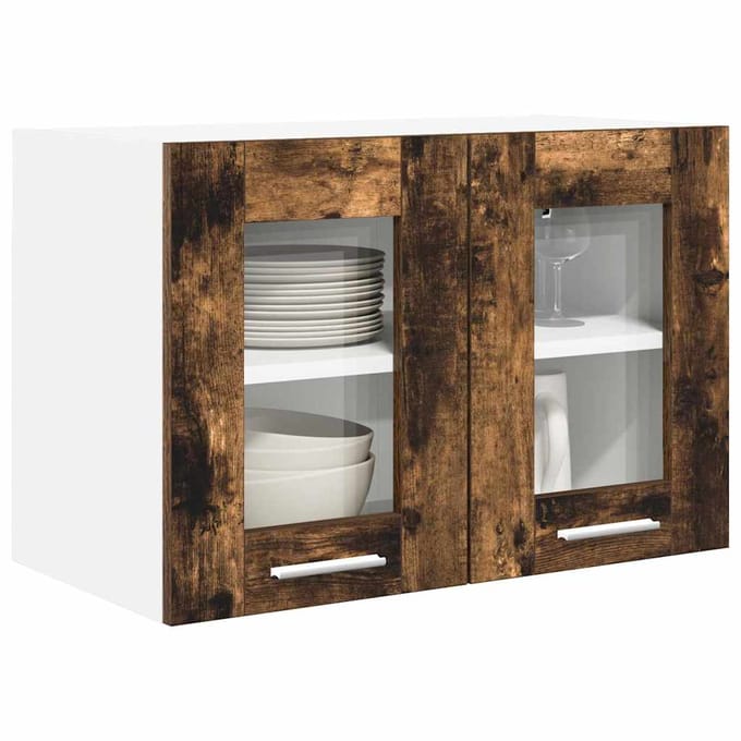 vidaXL Hangkast 2 pcs Rook Eiken 60 x 31 x 40 cm Bewerkt hout