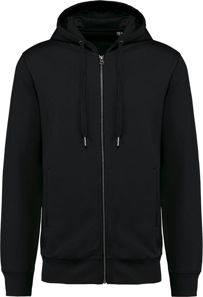 Ecologische unisex sweater met capuchon en rits Zwart - 4XL