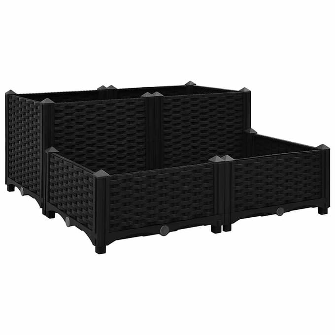 vidaXL - Plantenbak - verhoogd - 80x80x38 - cm - polypropyleen