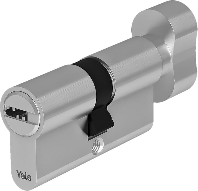 Veiligheidscilinder Europees Profiel Nikkel met Knop 30/45mm en Drie Sleutels