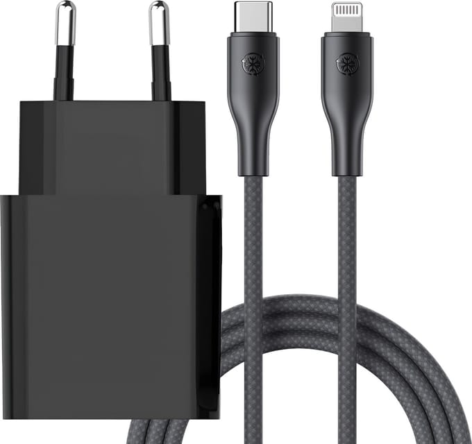Usb-C Snellader geschikt voor iPhone Oplader met Kabel 3 Meter - 20w - Power Delivery 3.0 - Zwart