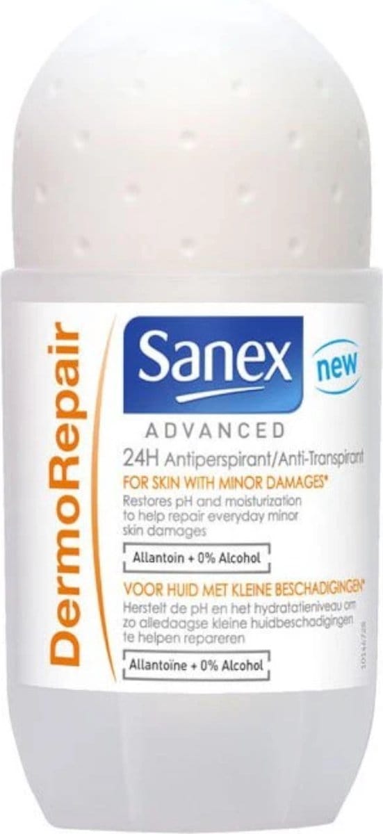 Sanex Advanced - Dermo Repair - Deodorant Roller - 24h Anti-Transpirant - 0% Alcohol - 50 ml