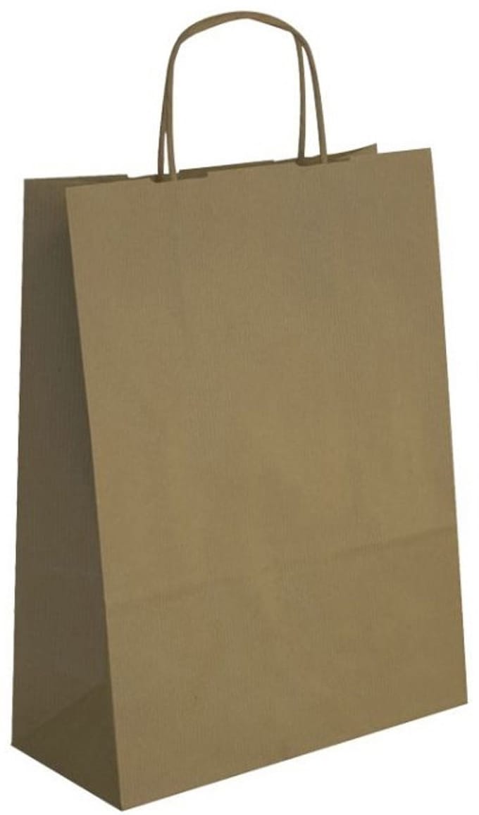 APLI papieren draagtassen kraft wit klein 50 stuks