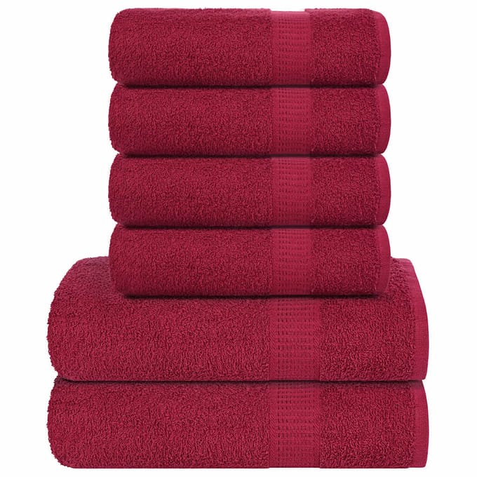 vidaXL - 6-delige - Handdoekenset - FROGN - 360 - g/m² - bordeaux