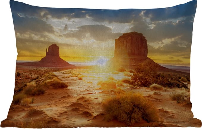 Buitenkussens - Tuin - Zonsondergang - Rots - Landschap - Horizon - 50x30 cm