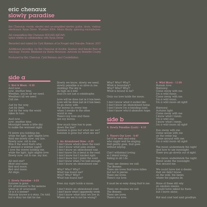 Eric Chenaux - Slowly Paradise (CD)