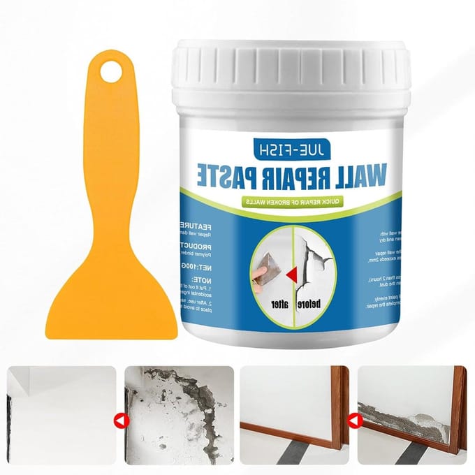 Muurreparatiepasta - Muurvuller Gipsplaat - Muren Herstellen - Klaar Gemengd Sneldrogend - 100g - Wit
