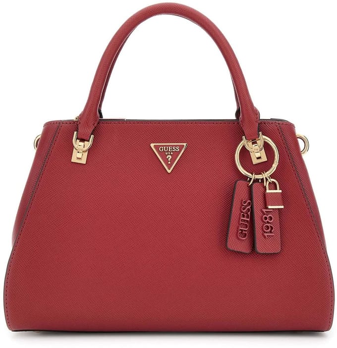 GUESS handtas schoudertas Noelle II Luxury Satchel Garnet donkerrood