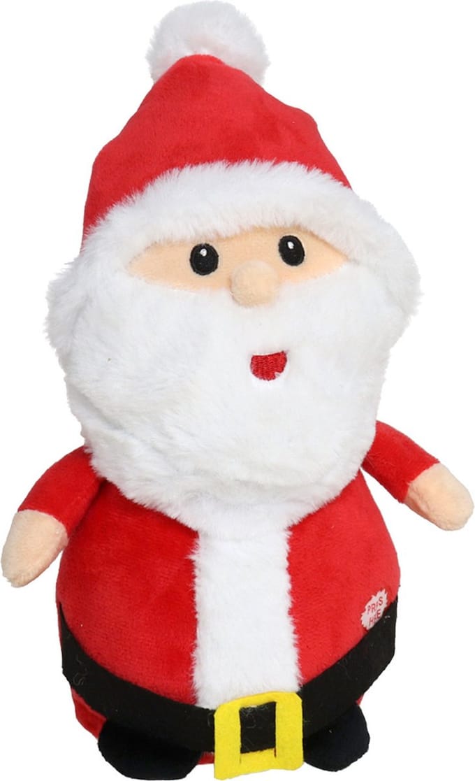 Gerimport Kerstman knuffel - met muziek - 25 cm - pluche - kerstfiguur/kerstpop