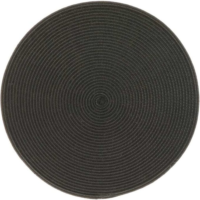 Unique Living - Placemat Daisy - Rond - Rotan - Zwart - Ø 38cm