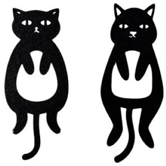 Boekenlegger - bladwijzer - bookmark - Dikke kat set 2 stuks