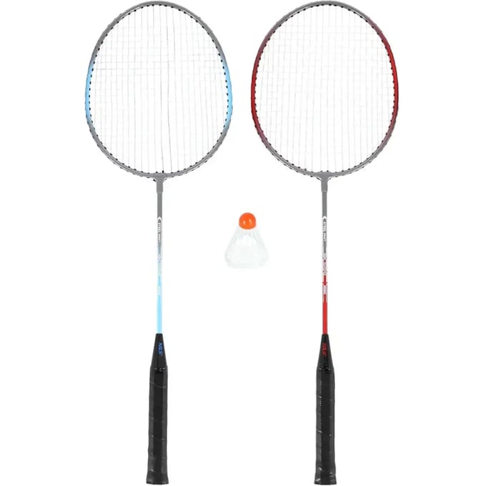 Badmintonracket staal + shuttlecock NILS NRZ002 (x3)