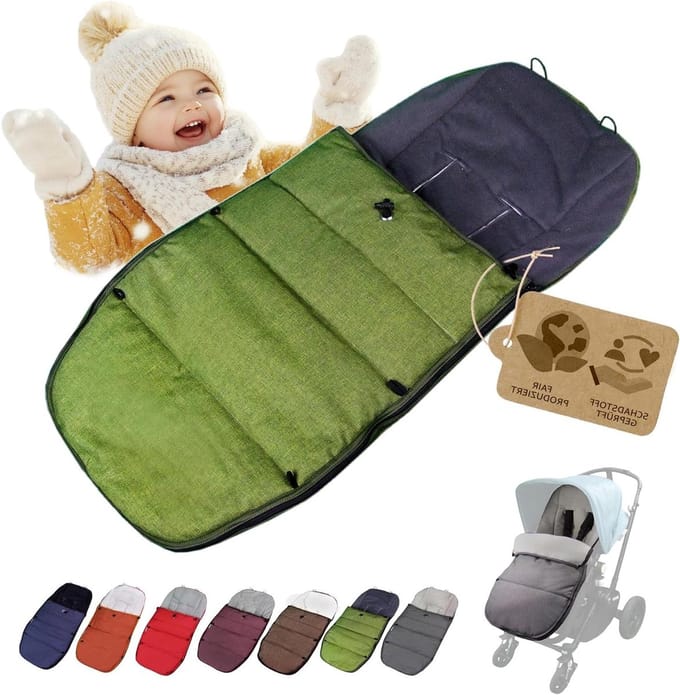 Baby Voetenzak - Winterwikkel - Kinderwagen Warm Houden - Verstelbare Capuchon - Universeel - Groen