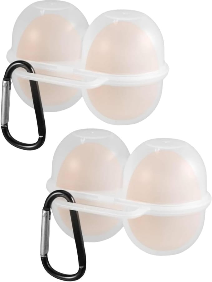 Eiertransportbox, 2 eierhouders voor 2 eieren, beweegbare doos, reizen, outdoor, camping