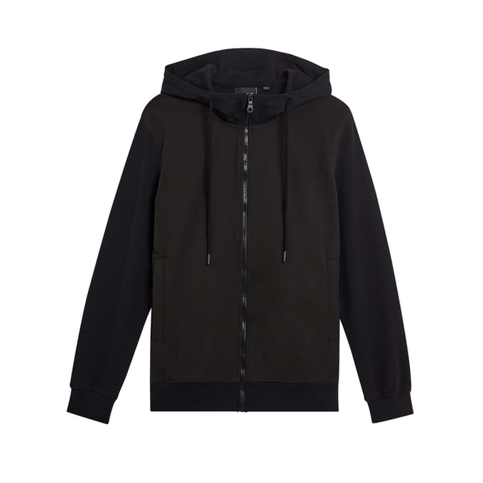Lyle & Scott Heren Hybrid Softshell Volledige Ritssluiting Hoodie (Zwart)