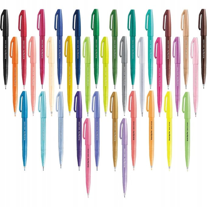 Pentel Brush Sign Pen SES15C - Flexibele Penseelstift (Donker)