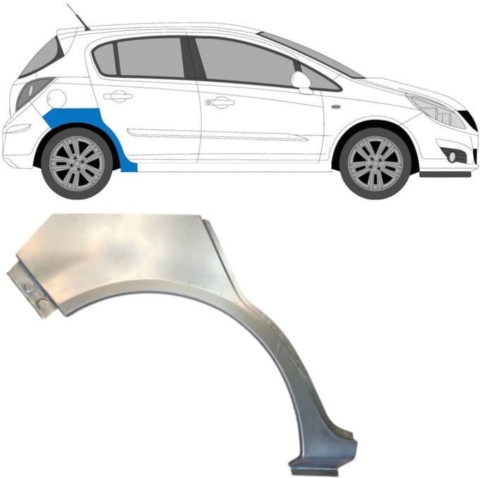 Reparatiepaneel achterspatbord voor Opel Corsa D 2006-2015 / Rechts / HATCHBACK
