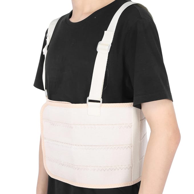 Sangle pour fracture de côte Support de poitrine ajustable Respirant Ceinture de protection lombaire XL XL white