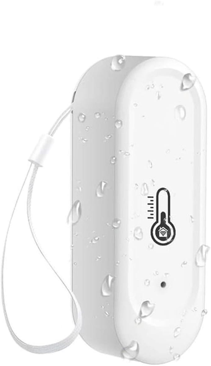 Temperatuur Vochtigheidssensor - Hygrometer Thermometer - Buiten Meten - App Connectie - IP65 Waterdicht - Wit