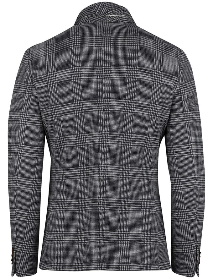 Born With Appetite colbert slim fit zwart ruit
