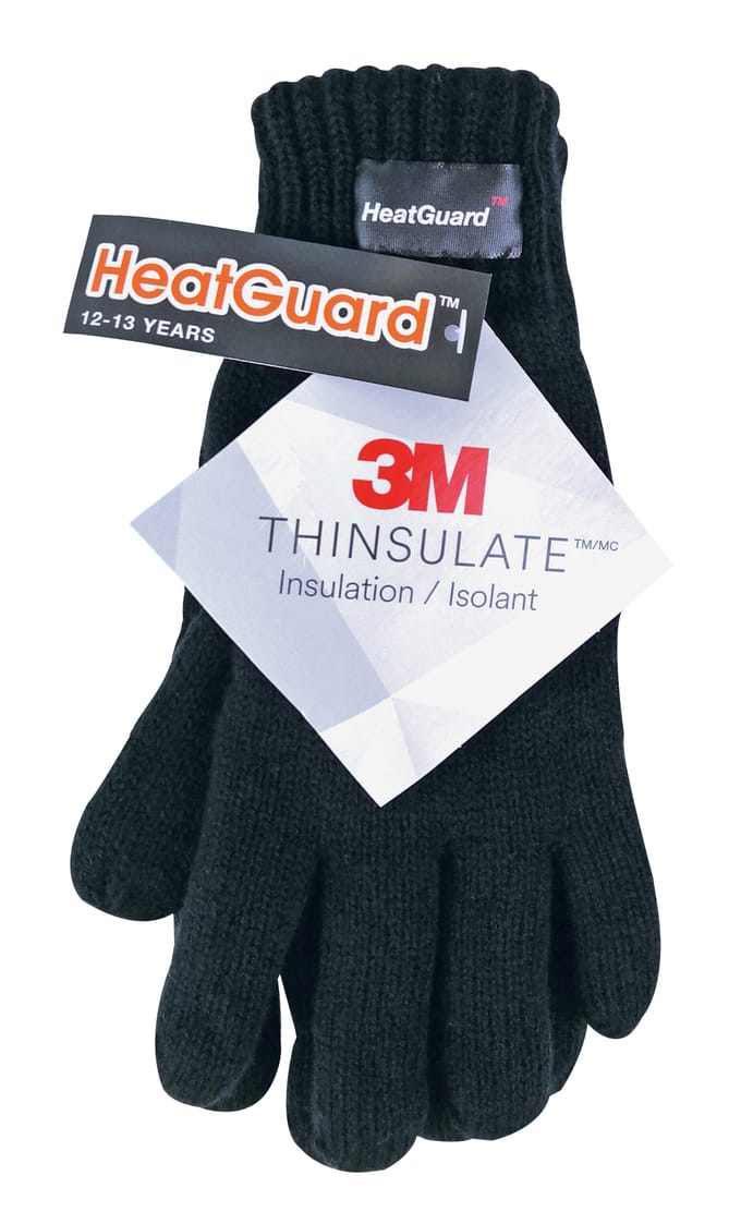 Dunsulate 3m 40 gram thermo winterhandschoenen voor kinderen - Zwart