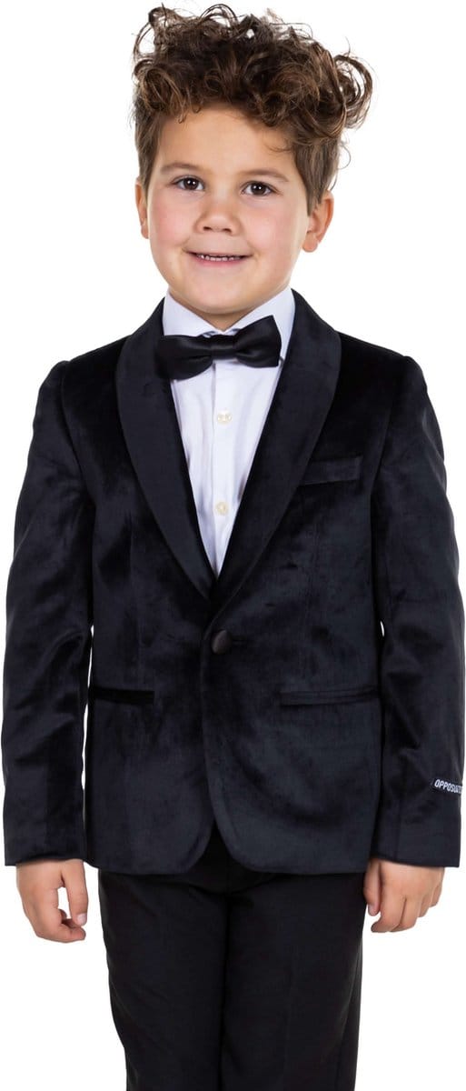 OppoSuits Deluxe Kids Dinner Jacket - Black - Jongens Blazer - Kerst, Bruiloften - Zwart - Maat: EU 92/98 - 2 Jaar