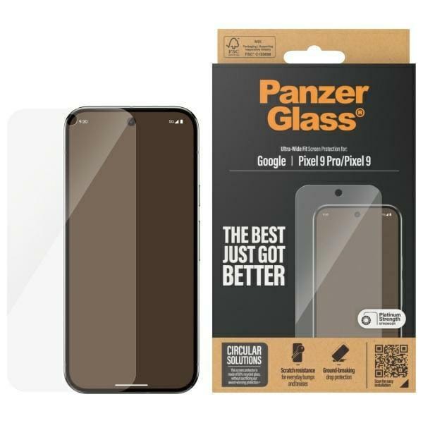 PanzerGlass Screenprotector geschikt voor Google Pixel 9 Glazen | PanzerGlass Ultra-Wide Fit Screenprotector - Case Friendly