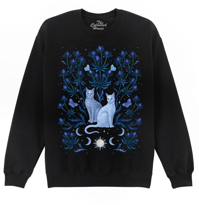 Katten Distels Blue Thistle Cats The Coloured House Sweater S