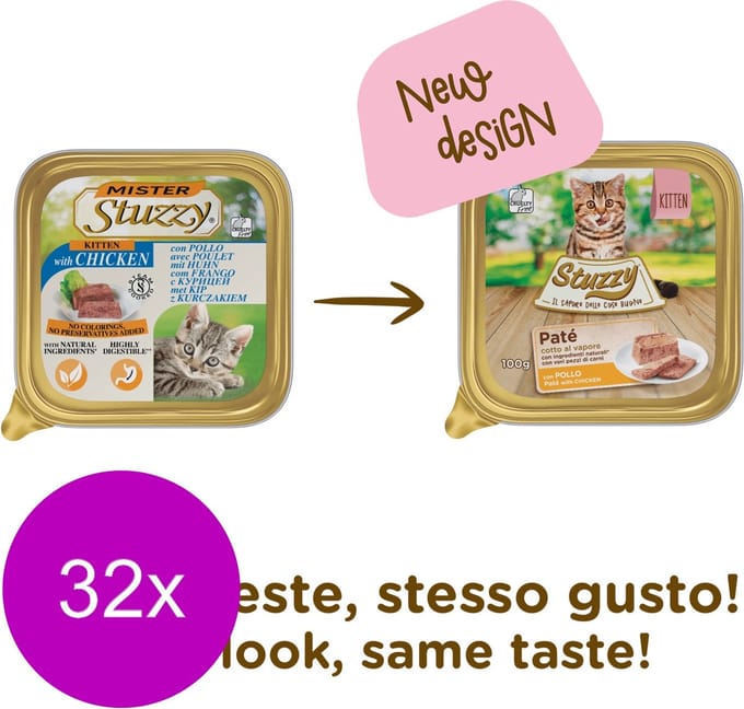32x Stuzzy Kattenvoer Paté Kip 100 gr