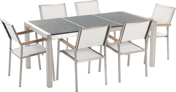 GROSSETO - Tuinset voor 6 - Grijs/Wit- Graniet