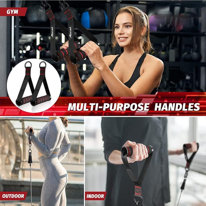 Triceps Verlaagtouw Face Pull Handgrepen Push Pull Down Koord Voor Biceps Rug Schouder Triceps Fitness Spanningstouw Gym Accessoire