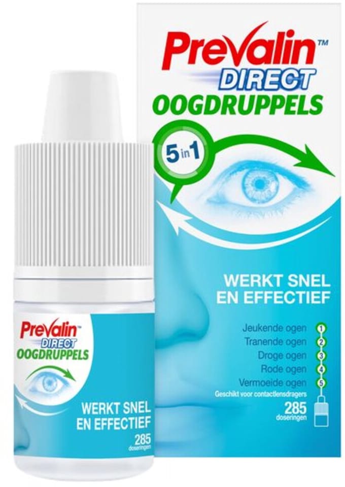 Prevalin 5-in-1 Direct Oogdruppels - 2 x 10 ml - Voordeelverpakking