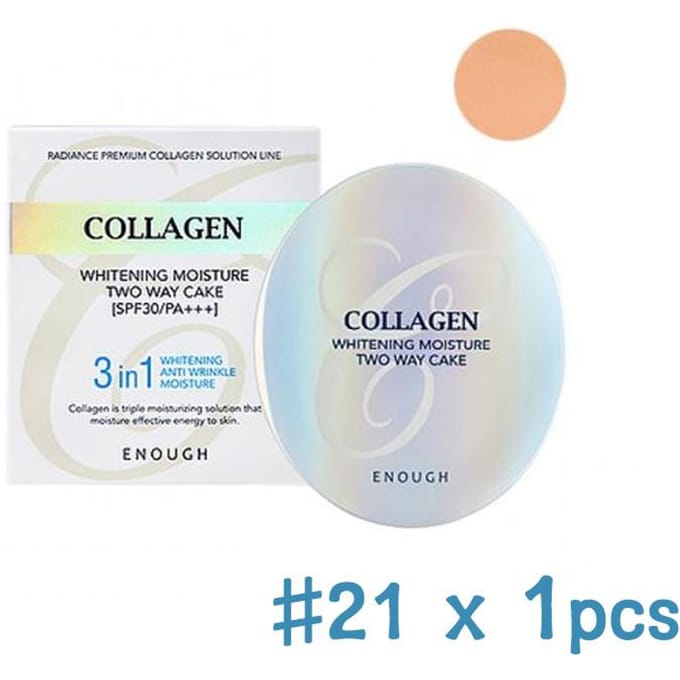 Enough Collagen Whitening Moisture Two-Way Cake 13g+13g, 2 color (4 Options) #21 x 2PCS