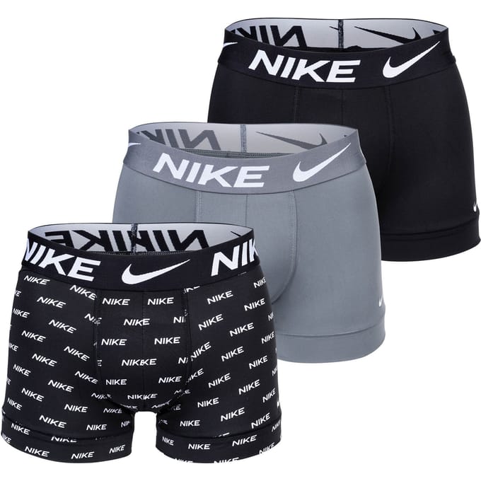 Nike Elastisch Letter Logo Print Boxer Briefs 3-Pack Herenondergoed KE1156-9SC L gray