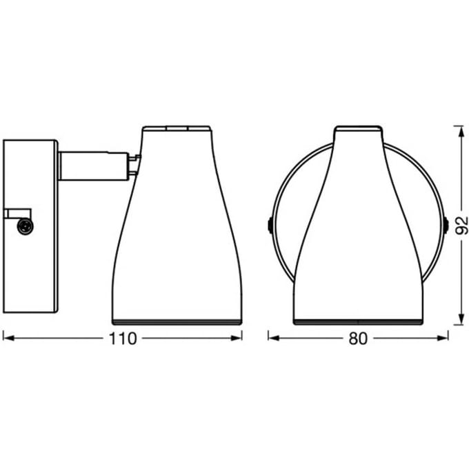 LEDVANCE Pear LED opbouwspot GU10 1-lamp grijs