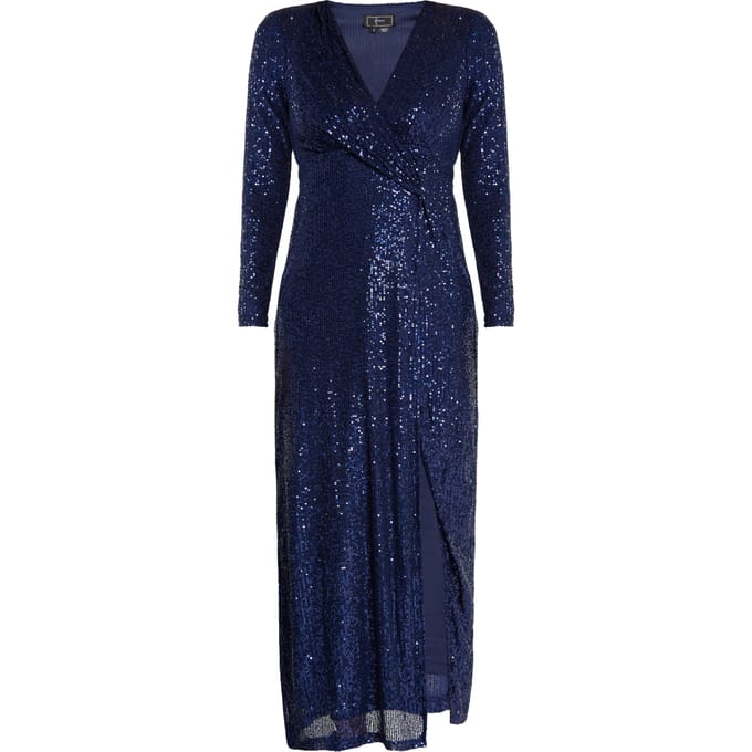 Faina Paillettenjurk Dames marine