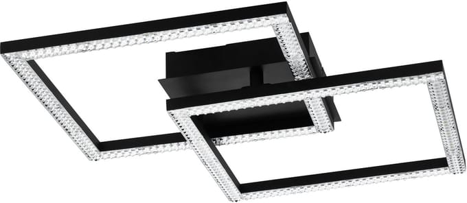 EGLO Lejias Plafondlamp - LED - 45 cm - Zwart - Kristal effect