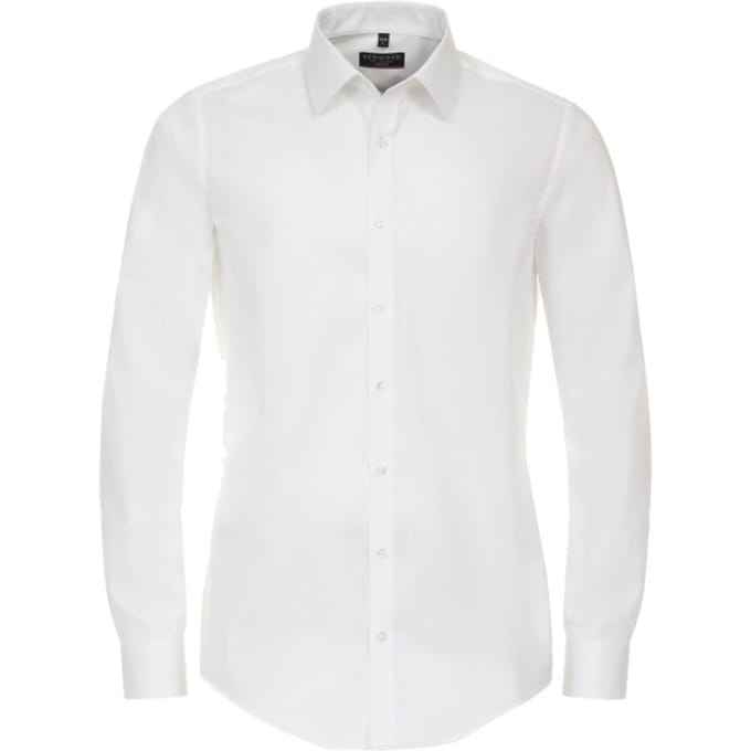 Redmond slim fit overhemd - popeline - wit