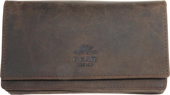 Bear Design Dark Nature Leren Dames Portemonnee - Bruin