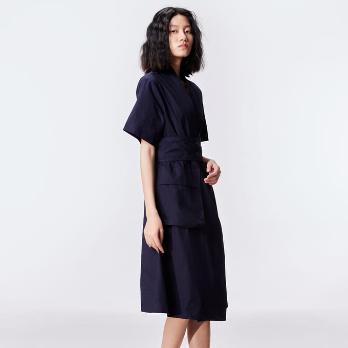 Katoenen kimono wrap jurk